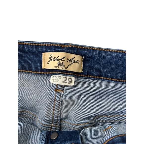 Gilded Age Wide-Leg Denim Crop Jeans With Button Fly Size 29 - Picture 5 of 12